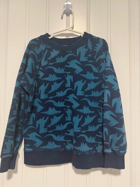 Hanna Andersson Blue & Teal Dinosaur Print Sweatshirt Size 120cm US 6-7